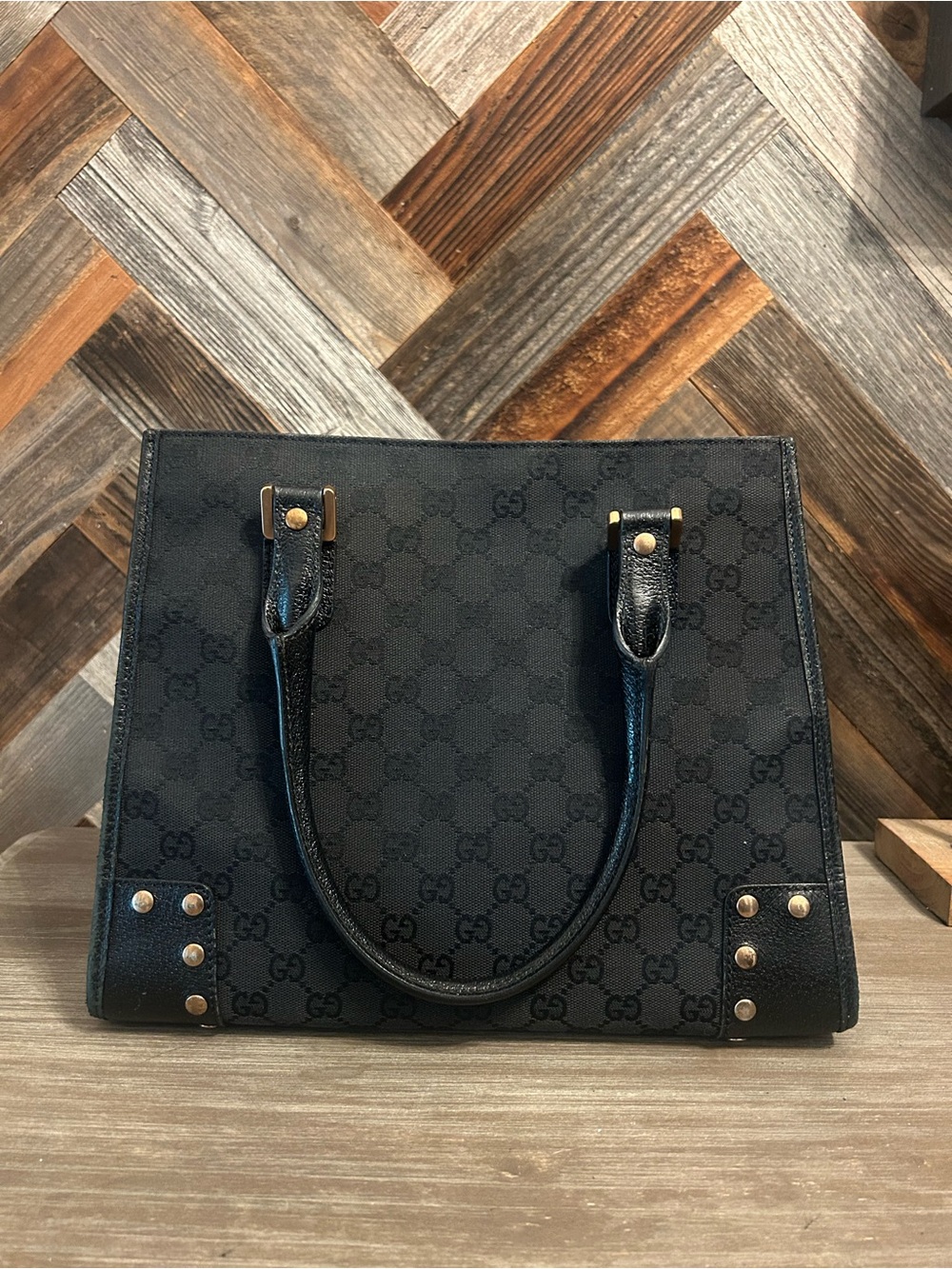 Gucci GG Canvas Nailhead Tote